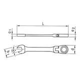 Kép 2/4 - Würth racsnis csillag-villáskulcs, flexibilis 5/16&quot;