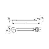 Kép 2/6 - Würth racsnis csillag-villáskulcs, tartógyűrűvel 17mm