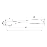 Kép 2/6 - Würth racsnis kar, irányváltós 1/4" 135mm