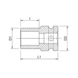 Kép 2/2 - Würth 1/2&quot; gépi HEX dugókulcs, rövid 7/16&quot;