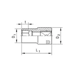 Kép 2/2 - Würth gépi dugókulcs tizenkétlapú, rövid 1&quot; 46mm
