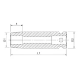 Kép 2/2 - Würth gépi dugókulcs hatszög, hosszú 1&quot; 38mm
