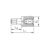 Kép 2/2 - Würth dugókulcs, belső hatszög 1/4&quot; 8mm