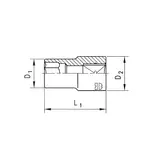 Kép 2/2 - Würth dugókulcs, rövid 3/8&quot; E7