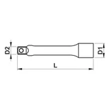 Kép 2/2 - Würth hosszabbító, gömbvégű 3/8&quot; 125mm