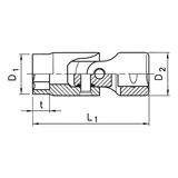 Kép 2/2 - Würth kardáncsukló, TX fej 3/8&quot; E8