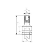 Kép 2/2 - Würth adapter, gyorsbefogó tokmánnyal 1/2"-1/4" 50mm