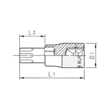 Kép 2/2 - Würth TX dugókulcs, rövid 1/2" TX30
