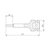 Kép 2/2 - Würth gépi dugókulcs, belső hatlapú, hosszú 1/2&quot; 9mm