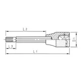 Kép 2/2 - Würth gépi dugókulcs, többélű 1/2&quot; M8x100mm