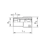 Kép 2/2 - Würth Powerdrive dugókulcs, metrikus hatszög 3/4&quot; 22mm