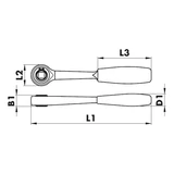 Kép 2/2 - Würth racsnis kar, belső négyszög 1/2&quot; 260mm