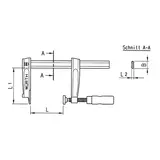 Kép 2/3 - Würth asztalos szorító, védőkupak nélkül 500x120mm