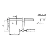 Kép 2/3 - Würth asztalos szorító, két komponensű nyéllel 600x120mm