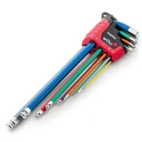 Kép 2/4 - Wiha gömbvégű imbuszkulcs készlet, hosszú, színes, ErgoStar tartó, 1.5-10mm, 9 részes