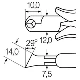 Kép 2/2 - Wiha Professional ferde homlokcsípő fogó, ESD, 29°, 115mm