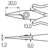 Kép 2/2 - Wiha Electronic műszerész hegyes csőrű lapos fogó, 135mm