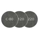 Kép 1/3 - Wolfcraft 5db csiszolórács korong gipszkartonhoz és fához, tépőzáras 125mm