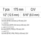 Kép 3/4 - Yato Ütvecsavarhúzó és PH2-PH3 bitek, CrV, 7db-os