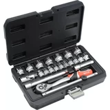 Kép 2/4 - Yato YT-38561 dugókulcs készlet racsnis hajtókarral, 3/8", 22db