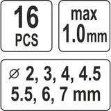 Kép 5/5 - Yato lemezlyukasztó fogó készlet, 16 részes