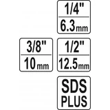 Kép 4/4 - Yato Adapter SDS plus 1/4", 3/8", 1/2", 65mm