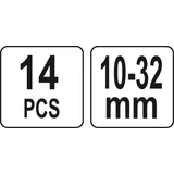 Kép 5/5 - Yato csavart csillag-villáskulcs készlet 10-32mm, 14db