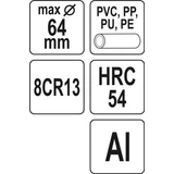 Kép 3/3 - Yato Csővágó olló PVC, PP, PU, PE 64mm