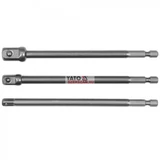 Kép 1/4 - Yato dugókulcs adapter, bitbefogású, 1/4&quot;, 150mm, 3 részes