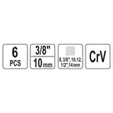 Kép 2/4 - Yato 3/8&quot;-1/2&quot; olajleeresztő kulcs készlet, 6db