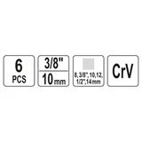 Kép 2/4 - Yato 3/8&quot;-1/2&quot; olajleeresztő kulcs készlet, 6db