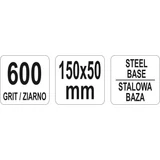 Kép 3/3 - Yato Kétoldalas gyémánt fenőkő 150x50mm K600