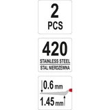 Kép 3/3 - Yato Fuga és szilikonkihúzó spakli 0.6-1.45mm, 2 részes