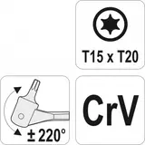 Kép 3/3 - Yato Torx Csavarkulcs, csuklós, T15xT20