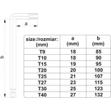 Kép 2/3 - Yato Torxkulcs készlet T9-T40, 8db-os
