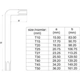 Kép 3/4 - Yato Torxkulcs készlet, hosszú, színes méret jelzés, T10-T50, 9db-os