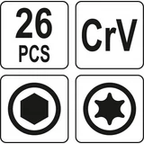 Kép 4/4 - Yato Hex imbuszkulcs készlet 3db+26 csavarkulcs