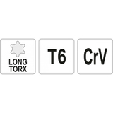 Kép 2/2 - Yato TORX imbuszkulcs, hosszú T6