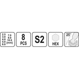 Kép 3/4 - Yato imbuszkulcs készlet, nyeles, 2.5-10mm