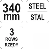 Kép 3/3 - Yato drótkefe 3 soros, acél sörtével 340mm