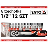 Kép 2/2 - Yato Dugókulcs készlet 1/2", 10-21mm, 12db-os
