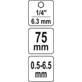 Kép 3/3 - Yato Fúrótokmány adapter Hex, 1/4", 0.5-6.5mm