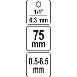 Kép 3/3 - Yato Fúrótokmány adapter Hex, 1/4", 0.5-6.5mm