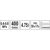 Kép 4/4 - Yato Pneumatikus kézi vakoló 4.75L, 4-5bar