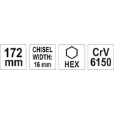 Kép 2/2 - Yato Laposvágó, CrV, Hex, 16x172mm