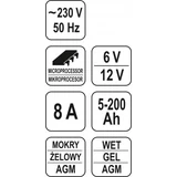 Kép 3/3 - Yato Akkumulátor töltő 6-12V, 8A, 5-200Ah