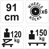 Kép 4/4 - Yato Fekpad 2az1-ben funkcióval 91cm, 120-150kg