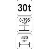 Kép 4/4 - Yato Hidraulikus prés 30T, 0-795mm