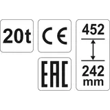 Kép 3/3 - Yato Hidraulikus emelő 20T, 242-452mm