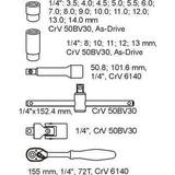 Kép 2/2 - Yato Fiókbetét Dugókulcsokkal 1/4", 3.5–14mm, 25 darabos